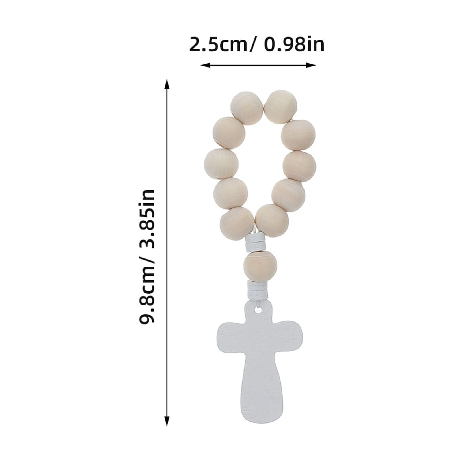 EXHUMKY 40Sets Small Wooden Rosary Bracelets with Cross Charms for Baptism Party Favors