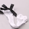 thumbnail image 4 of qolati Women's Anklet Fishnet Socks Elastic Ankle High Bow Lace Dress Socks Mesh Hollow Out Tights See Throughs Novelty Cute Bowknot Stocking, 4 of 5
