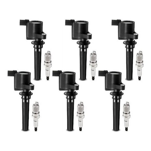 Ignition Coil Set with Spark Plugs 6 - Compatible with 2002 - 2006 Mazda MPV 3.0L V6 2003 2004 2005