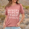 thumbnail image 3 of Women's Casual Letter Print Short Sleeve T Shirt Top | Trendy Summer Graphic Tees | Soft And Comfortable | S XXL Long Sleeve Tops for Women Loose T Shirts Juniors Graphic Tops Tee Shirt Women T Shirt, 3 of 5