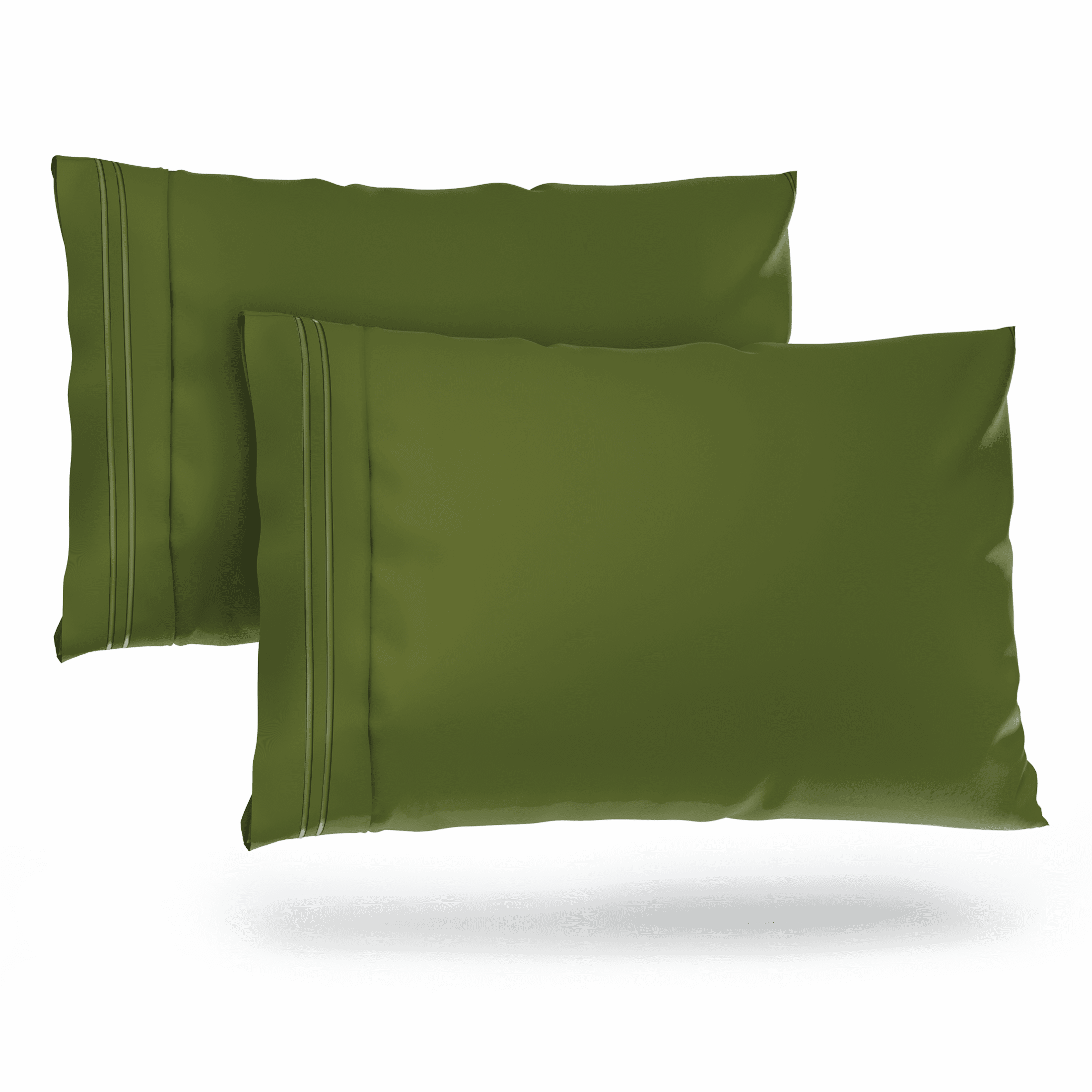 Cosy House Collection Pillowcases King Size Olive Green Luxury Pillow Case Set Of 2 Premium 