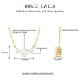 thumbnail image 4 of Rosec Jewels 0.50 CT Certified Moissanite Three Stone Necklace for Women (D-VS1 Quality), 14K White Gold, 4 of 7