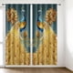 thumbnail image 4 of Cortinas opacas para ventana, cortina con bolsillo para barra, 52 pulgadas de ancho x 95 pulgadas de largo, patrón de animales con estampado de pavo, 4 of 9