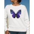 thumbnail image 2 of Colored Blue Butterfly  Sweatshirt Women -Image by Shutterstock, Female 5X-Large, 2 of 4