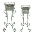 thumbnail image 3 of SAFAVIEH Hendrick Solid Outdoor Patio Planters, Antique Green, Set of 2, 3 of 9