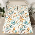 thumbnail image 2 of Manfei Female Men Gradient Leaves 4 Pieces Queen Sheet Sets,Vintage Aesthetics Ultra Soft Flat Sheet,Botanical Plants Queen Fitted Sheet,Ultra Soft Home Decor, 2 of 7