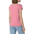 thumbnail image 2 of Sisters in Christ are Sisters for Life Holy Christian Faith Womens T Shirts, Short Sleeve V-Neck Shirts Cute Fit Summer Casual Tee Tops Dopamine Color Magenta L, 2 of 5