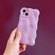 thumbnail image 3 of Funda trasera de teléfono plateada ondulada con textura de meteorito 3D para iPhone 11, 12, 13, 14 Pro Max, funda protectora de lente de cámara completa, 3 of 5