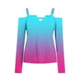 thumbnail image 5 of FAIWAD Womens Long Sleeve Cold Shoulder Tops V Neck Hollow Out Strape Blouses Slim Stretch Tunic Tops, 5 of 5