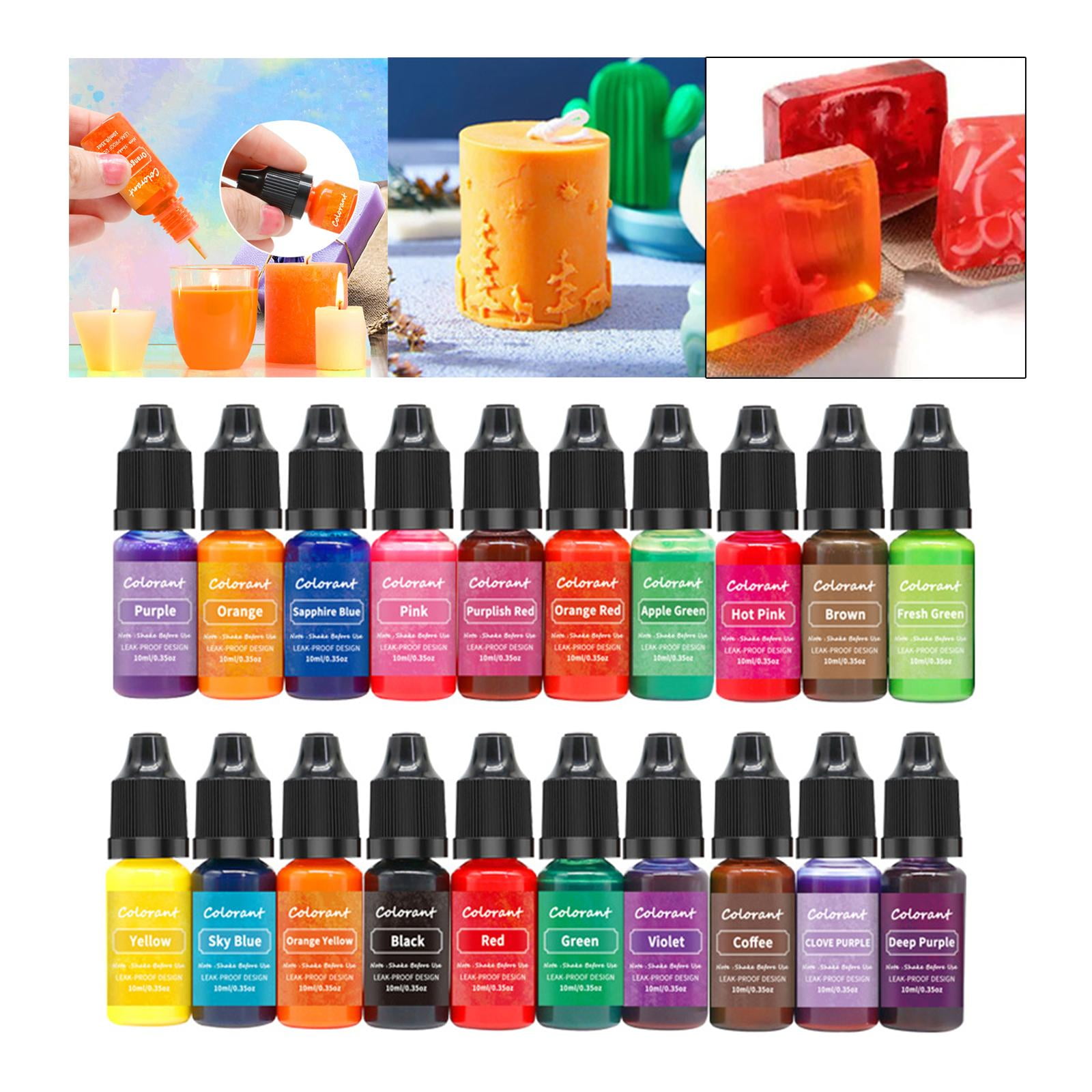 FVDPWYE 20 Pieces Candle Dye Candle Color Dye for Soy Candle Making Liquid Colorants Dye