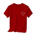 thumbnail image 6 of LJEFF Girls Cute Print Rhinestone T-Shirt, Crew Neck Comfort Cotton Short Sleeved Summer Casual Tee Red Size 6 Yres, 6 of 7