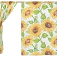 thumbnail image 3 of Coolnut Watercolor Sunflowers On White Sheer Gauze Door Curtain Window Curtain Drapes for Living Room Kids Bedroom Window Treatment W55 x L78 In 2 Panels, 3 of 4