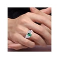 thumbnail image 3 of *RYLOS Nugget Green Emerald & Diamond Ring - May Birthstone*Sterling Silver, 3 of 4