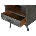 thumbnail image 5 of Shon 25 Inch Raised Top Wood End Side Table Nightstand with USB, Power Outlet, Distressed Gray, 5 of 5