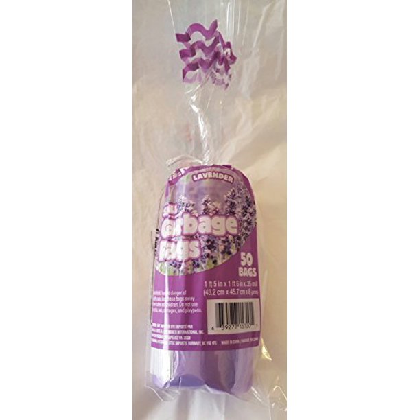 Lavender, 2 PACK, scented Small Purple Trash Bags. 50 Ct. 4gallon