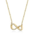 thumbnail image 3 of Yellow Gold Plated 925 Sterling Silver Infinity Necklace With 0.23 Carat Diamond, 3 of 5
