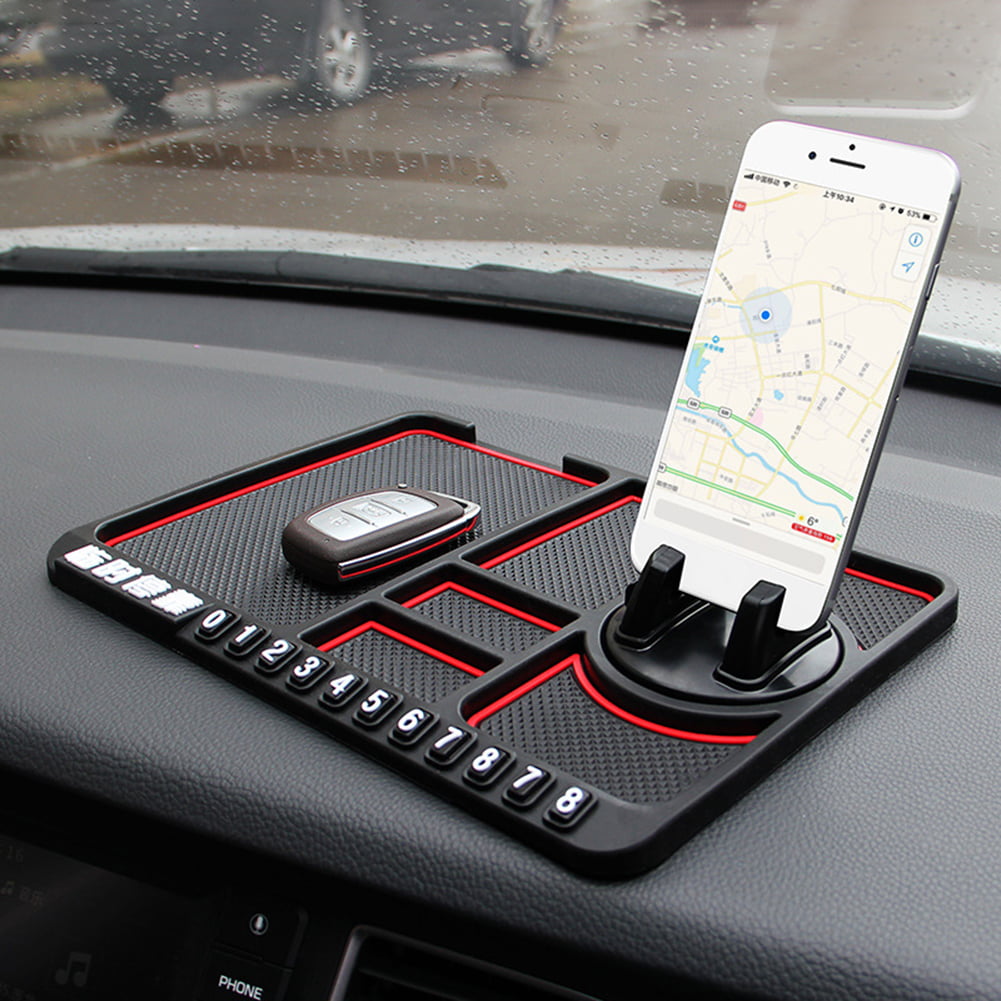 Populair aanraken Potentieel Gwong Anti-slip Multifunctional Car Dashboard Mat Keys Cell Phone Stand  Holder Pad - Walmart.com