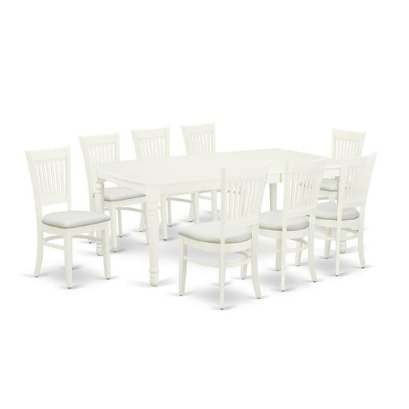 East West Furniture Dining Table- Dining Chairs, DOVA9-LWH-C