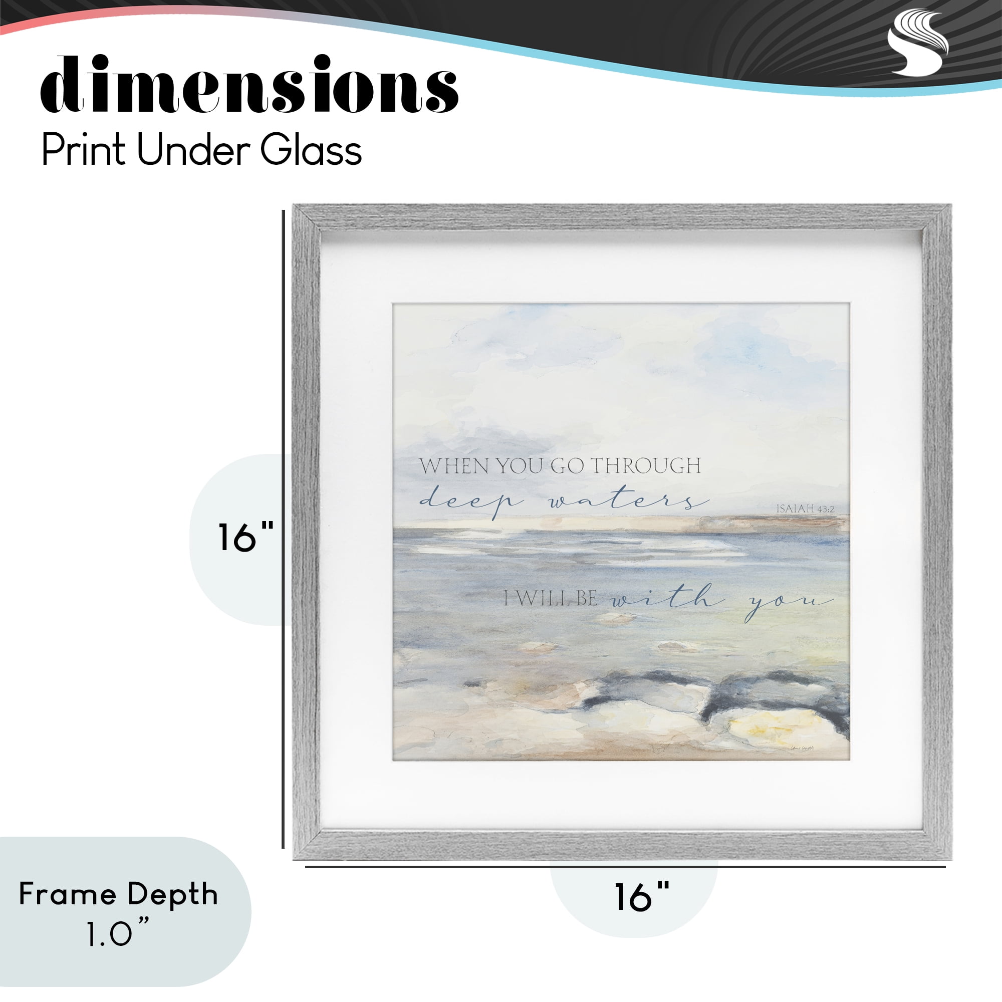 Stupell Industries Deep Waters with You Gray Framed Print Under Glass, design by Lanie Loreth
