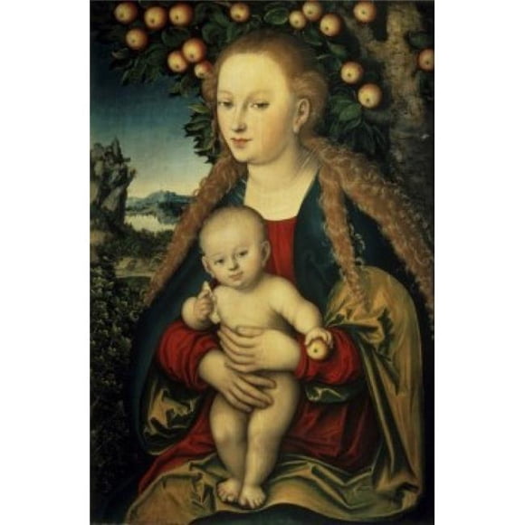 Posterazzi SAL261702 Madonna Under the Apple Tree Madonna Unter Dem Apfelbaum C 1525 Lucas Cranach the Elder 1472-1553 German - 18 x 24 in.