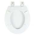 thumbnail image 5 of Mainstays Round Wood Beveled Edge Toilet Seat With Easy-off Hinges, White, 5 of 8