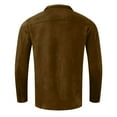thumbnail image 4 of Kureaily Men Solid Color Lapel Button Cardigan Jacket European And Pocket Velvet Casual Loose Long Sleeved Jacket, 4 of 5