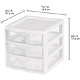 thumbnail image 7 of Sterilite, 3 Drawer Clear Storage Bin, Desktop Drawer Storage Container, White, 7 of 7