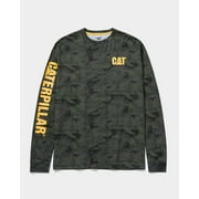 Caterpillar Men's Trademark Banner Long Sleeve Tee Shirts with Center Back Neck Wire Management Loop and CAT Logo, Night camo, X Large