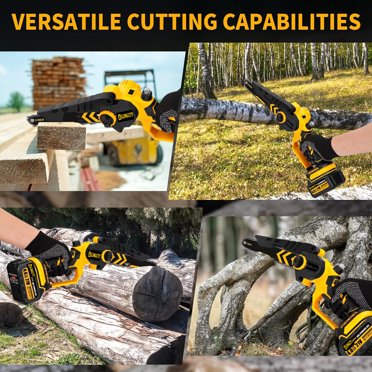 6" & 8" Mini Chainsaw Cordless – 21V Handheld Electric Chain Saw With 2 Batteries & 2 Chains – Portable