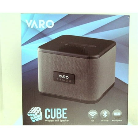 Refurbished VARO Portable WiFi + Bluetooth Multi-Room Speaker, Cube, Black (iOS