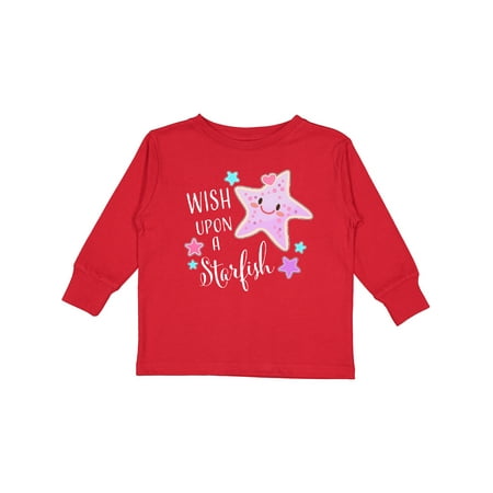 

Inktastic Wish Upon a Starfish- Cute Gift Toddler Boy or Toddler Girl Long Sleeve T-Shirt
