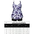thumbnail image 5 of Plus Size Bathing Suits for Women Two Piece Tie-Front Tankini Swimsuits Tummy Control Swimwear, 5 of 9