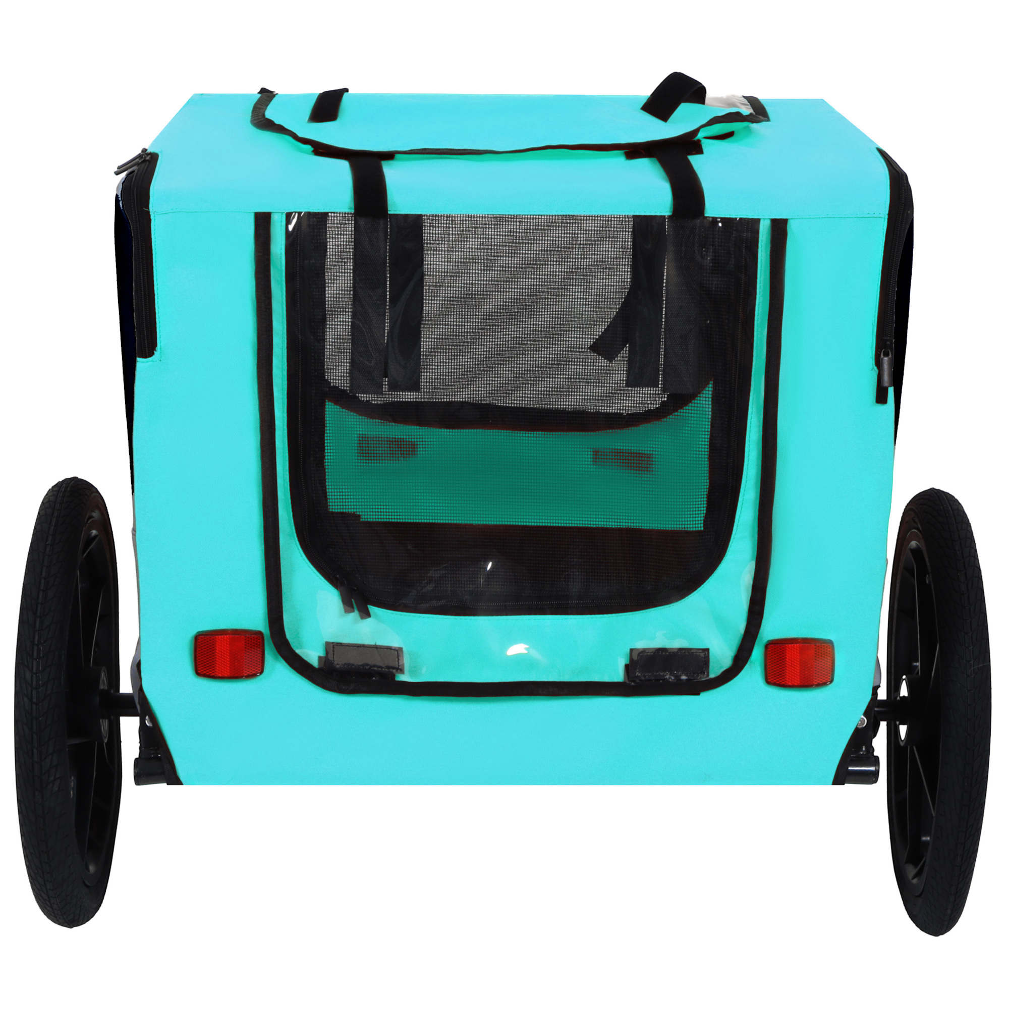 Leumius Pet Bike Trailer Dog Cart for Bicycle, Easy Folding Cart Frame, Quick Release Wheel, Non-Slip Floor, Internal Leash for Small and Medium Pets Light Blue