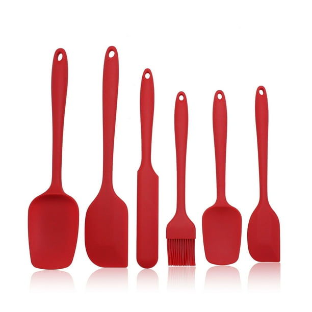 Juego de espátulas de silicona multiusos, herramientas de cocina antiadherentes con núcleo de acero inoxidable, utensilios de silicona de grado alimenticio resistentes al calor y fáciles de lavar