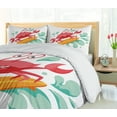 thumbnail image 5 of Ambesonne Ride the Wave Duvet Cover Sets, Caricature Crab, 2-King, Dark Coral Mint Orange, 5 of 7