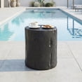 thumbnail image 3 of MOALCOFER 16.5" Outdoor Side Table with Faux Wooden Grain,Black Small Accent Side Table, 3 of 10