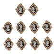 thumbnail image 1 of 10 piezas de gemas de cristal, aleación de acrílico, de imitación, coser en la espalda plana, de imitación para manualidades, manu Oro negro Baoblaze adornos de espalda plana, 1 of 8