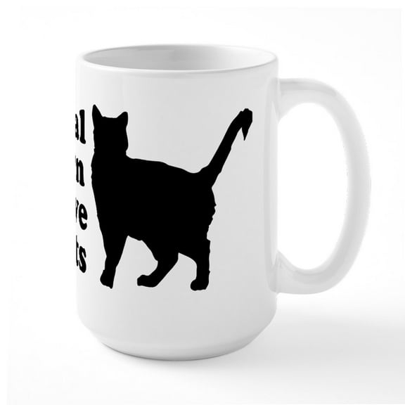 CafePress - Real Men Love Cats - 15 oz Ceramic Large White Novelty Mug
