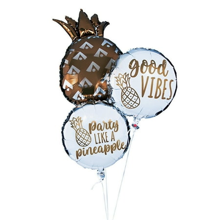 Pineapple Mylar Balloon Asst - Party Decor - 3 Pieces