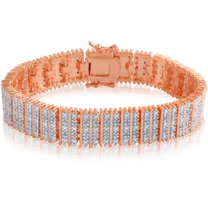 1.00 Carat T.W. Diamond 14kt Rose-Tone Coloumn Link Bracelet, 7.50"