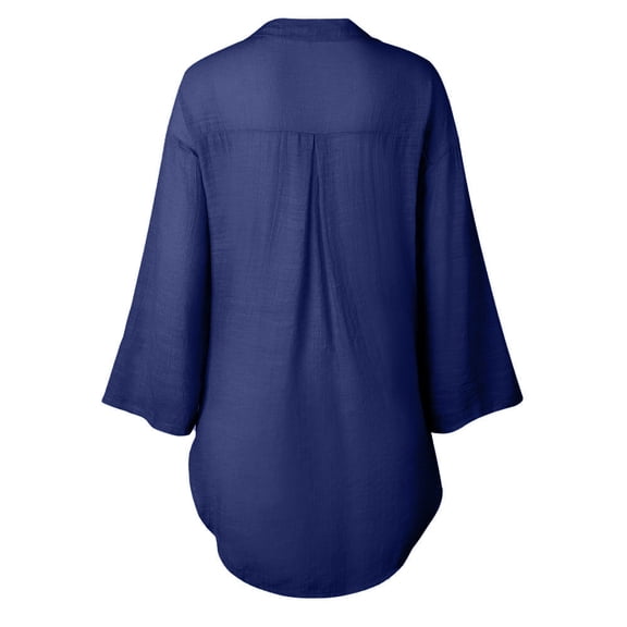 adviicd U Neck Button Down Shirts for Women Cotton Ladies Long Casual Shirt Loose Button Blouse Dress Tops Button Down Shirts Womens Women's