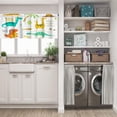 thumbnail image 5 of LALILO Kitchen Curtain Valance Cute White Dinosaur Rod Pocket Window Curtain 52"x 18" Set of 2, 5 of 5