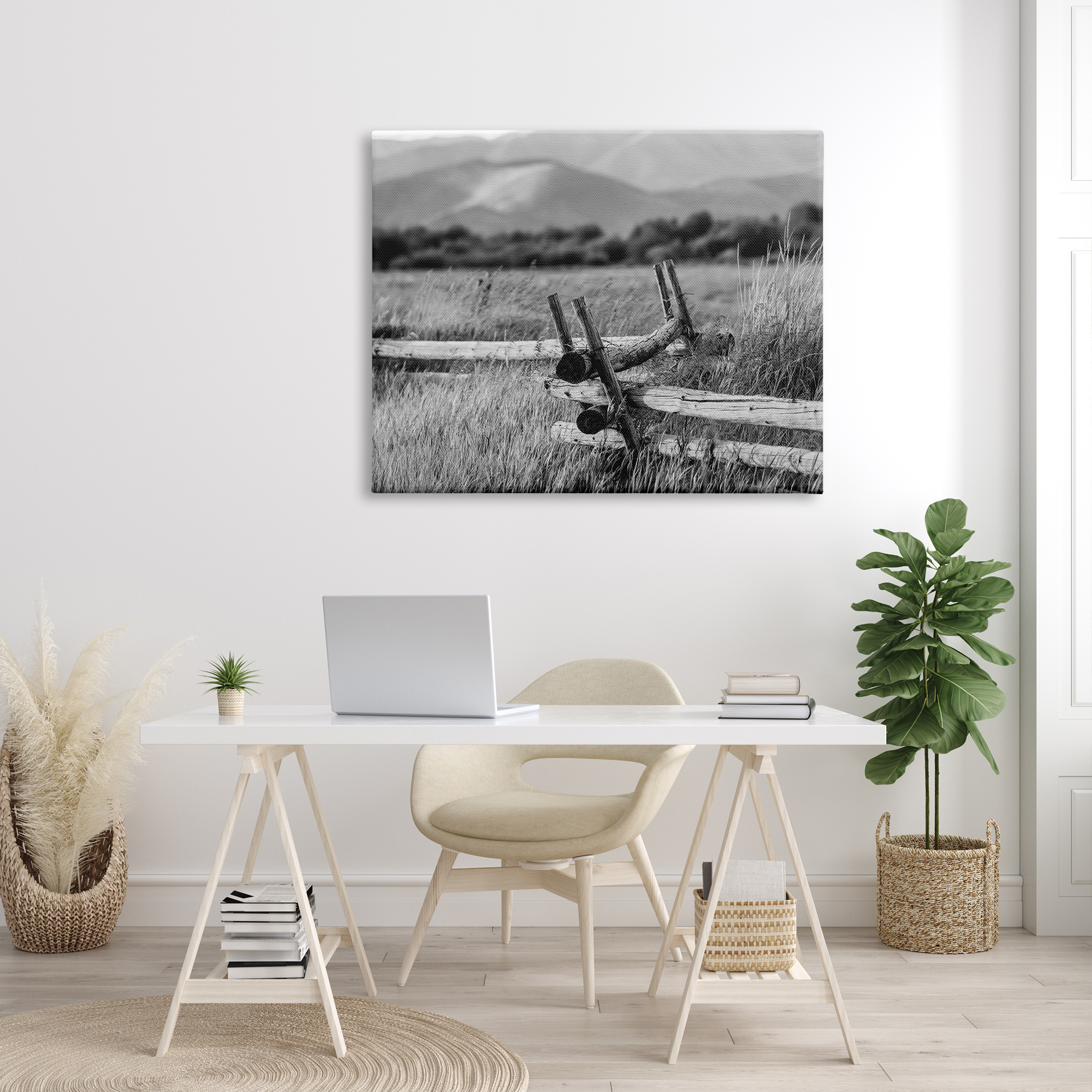Stupell Industries Countryside Ranch Fence Rural Pasture Grass Photography Photograph Gallery Wrapped Canvas Print Wall Art, Design by Steve Smith