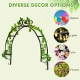 thumbnail image 3 of Kinbor 38.6" x 40.1" Metal Garden Trellis for Climbing Plants Wall Mounted, Outdoor Garden Arch with 2 Planter Rings, Vines Flowers Pot Trellis Plant Support, Black, 3 of 8