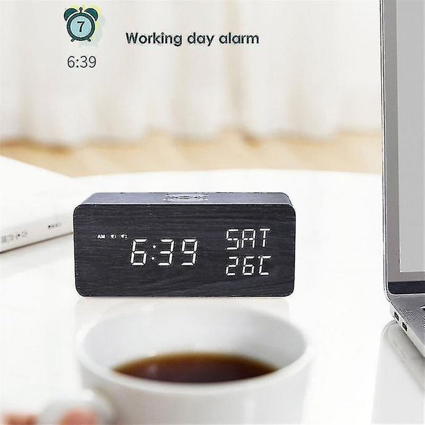 Posponer despertador digital de temperatura y humedad (blanco)