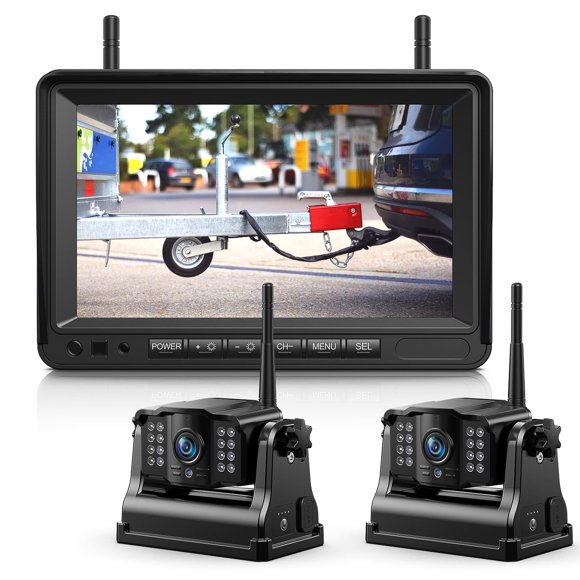 Cámara de respaldo inalámbrica eRapta ACT702 con monitor 1080P de 7 pulgadas