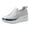 Silver, variant on Mostsola Platform Sneakers for Women Fashion Rhinestone Loafers Slip on Walking Shoes Heels