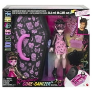 Monster High Draculaura Doll and Beauty Accessories, Goreganizer with Stamp Pen, Stickers and More