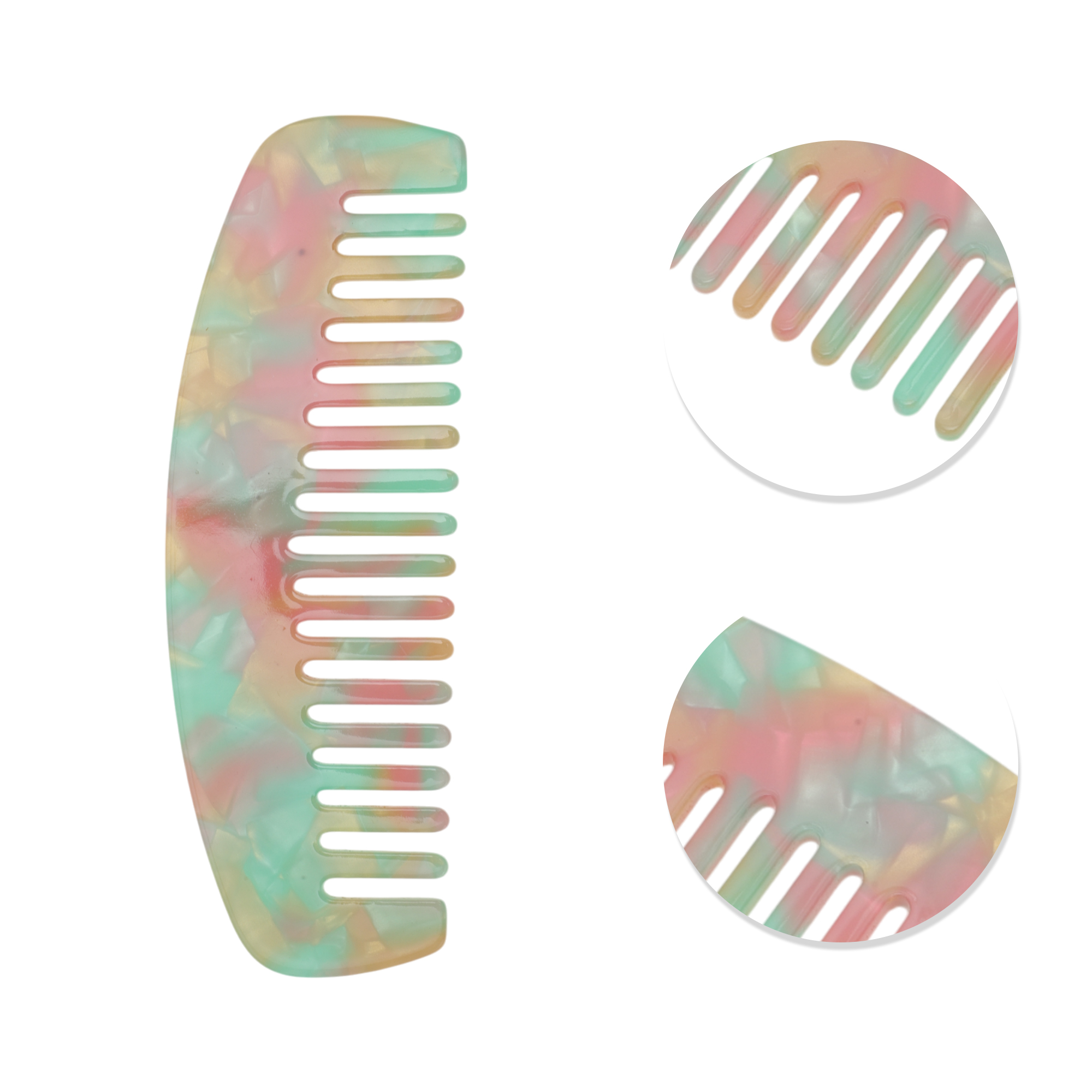 Unique Bargains 1 Pc Durable Marble Hair Comb Designed for All Hair Types Styles Green