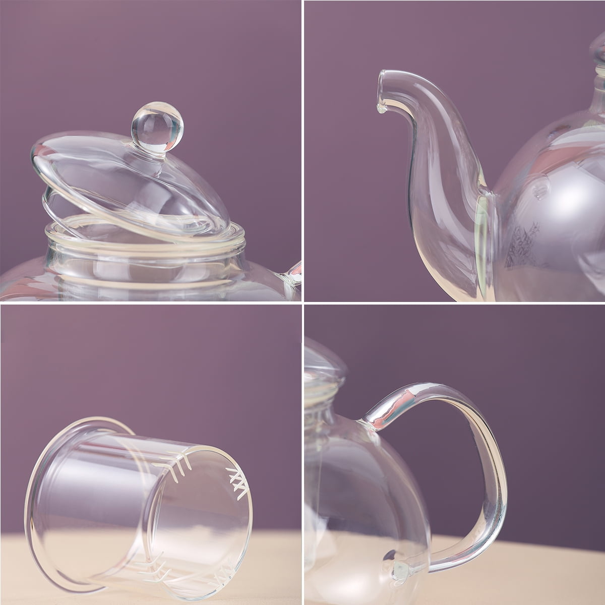 XIXIDIAN Clear Glass Tea Kettle,Glass Teapot Kettle with Stainless Steel  Removable Infuser for Blooming Tea & Loose Leaf Tea 1000ML